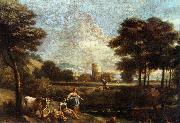 ZAIS, Giuseppe Landscape with Shepherds and Fishermen oil painting picture wholesale